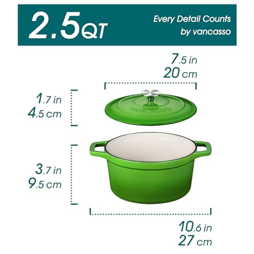 2.5 Qt Enameled Cast Iron Dutch Oven with Lid