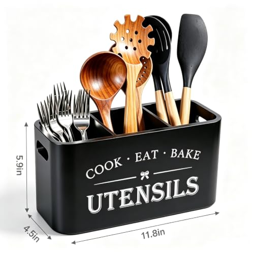 Wooden Kitchen Utensil Holder Organizer for Counter or Countertop