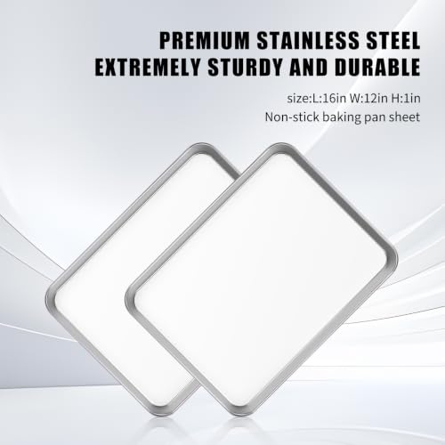 Commercial Grade Heavy Duty Baking Sheets Set of 2