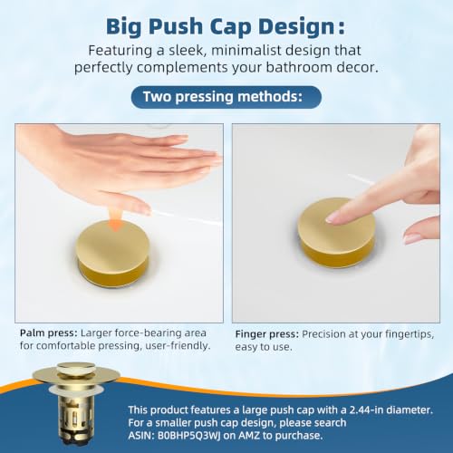 2 Pack Upgraded 3 in 1 Bathroom Sink Drain Strainer (2 Count)