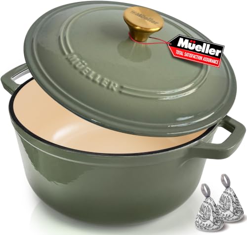 MUELLER HOME 6 Quart Enameled Cast Iron Dutch Oven