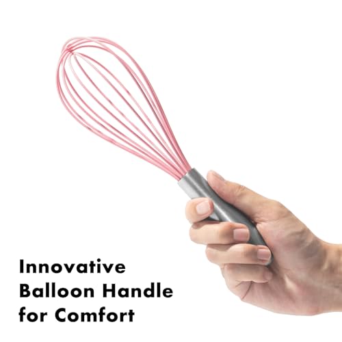 10 Inch Pink Silicone Whisk