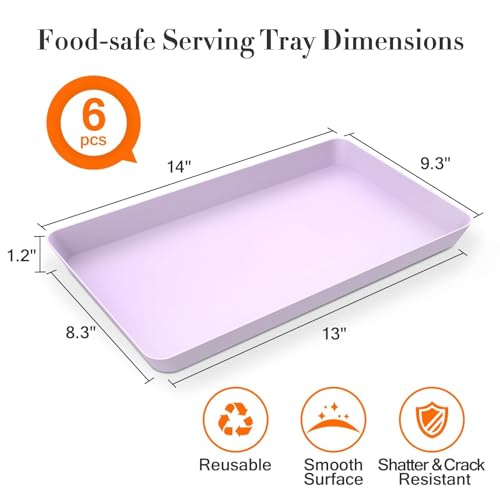 6 pcs Serving Tray for Entertaining (6 Count)