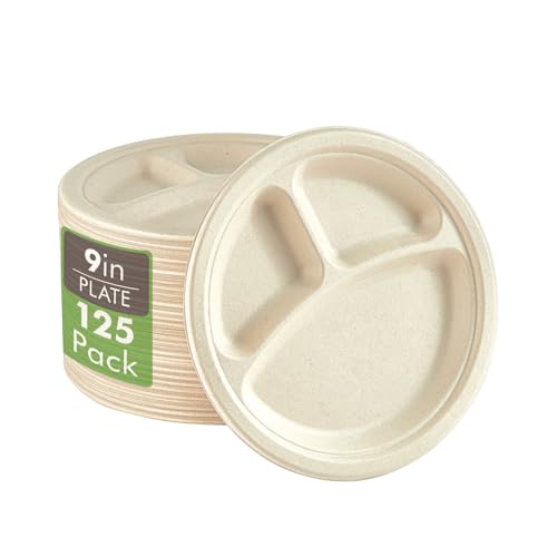Compostable Paper Plates (125 Count)