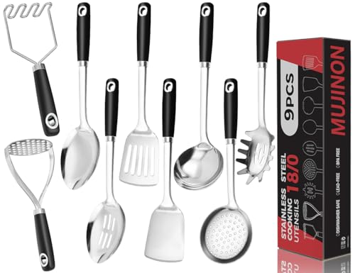 18 0 Stainless Steel Cooking Utensils Set (9 Count)