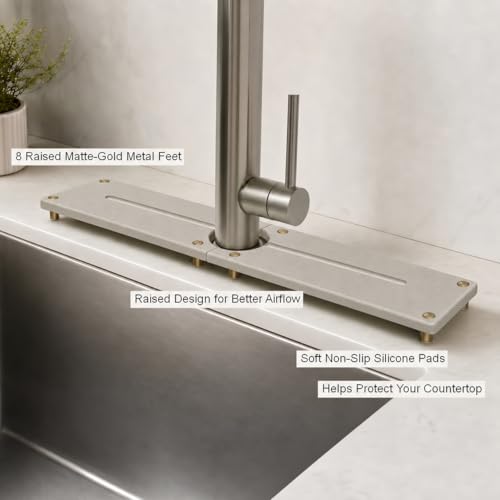 2PCS Stone Faucet Mat for Kitchen Sink (2 Count)