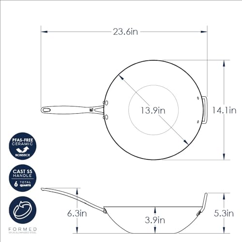 Basalt Aluminized Steel Spun Wok