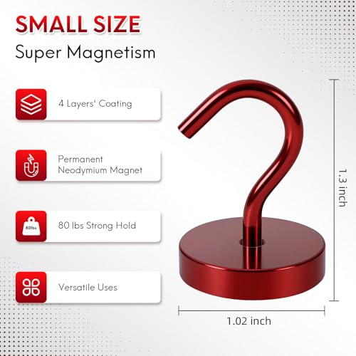 Magnetic Hooks Large Opening (6 Count)