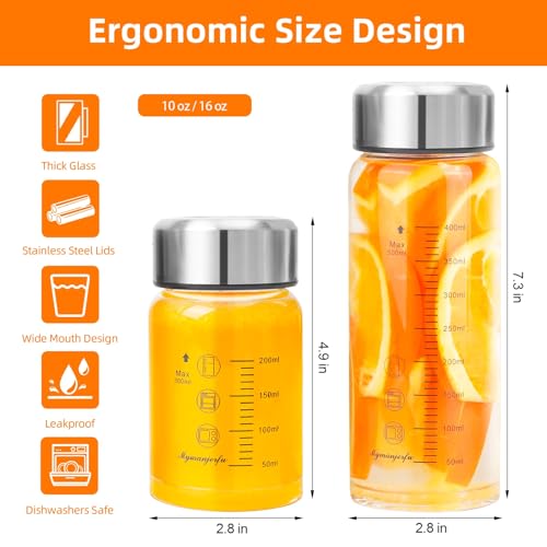 Glass Juice Bottles 4 Pack 16 oz (4 Count)
