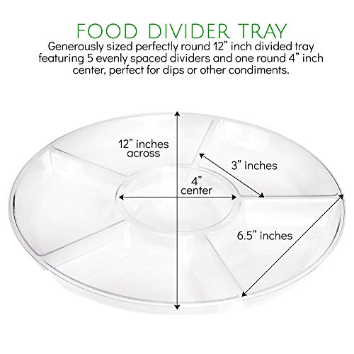 6 Sectional Round Plastic Serving Tray (8 Count)