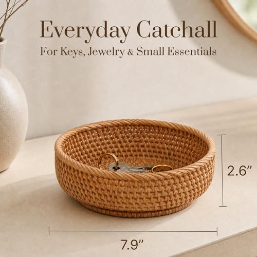 7.9" Small Round Rattan Basket