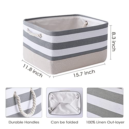 Storage Basket Fabric Basket with Handles Dog Toy Basket Cloth Storage Bin Shelf Basket Decorative Storage Basket Shoe Basket Gift Basket