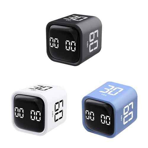 Productivity Timer Flip Gravity Sensor Cube Timer Countdown & Countup (3 Count)