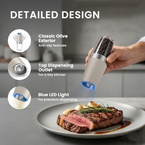 Battery Operated Gravity Salt And Pepper Grinder Set (2 Count)