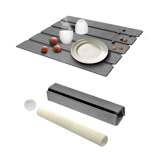 Dish Drying Mat Stone Bath Mat Diatomaceous Earth Stone Drying Mat For Kitchen Counter Sink Bath Mat Quick Dry Non Slip Foldable Dish Drying Rack Mat Small