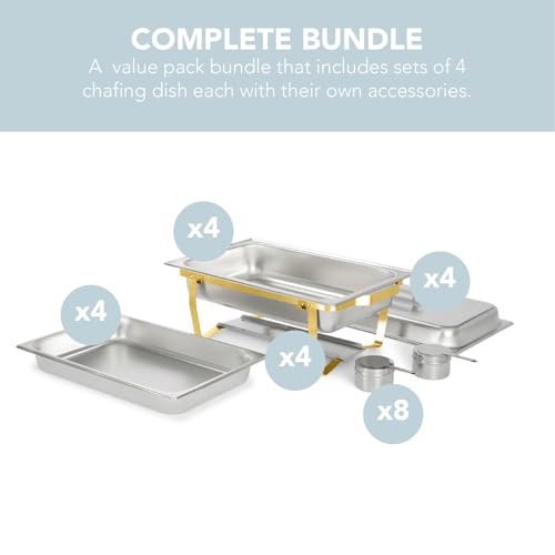 4 Pack 8QT Chafing Dish Full Set