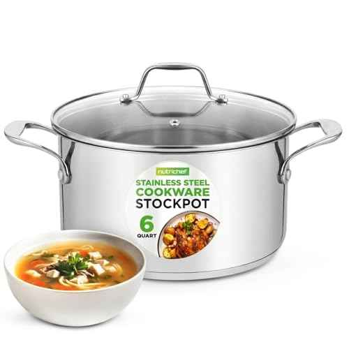 6 Quart Stainless Steel Stock Pot with Lid (6 Count)