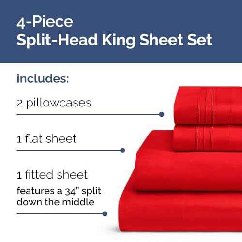 Flex Top Split Head King 4 Piece Sheet Set