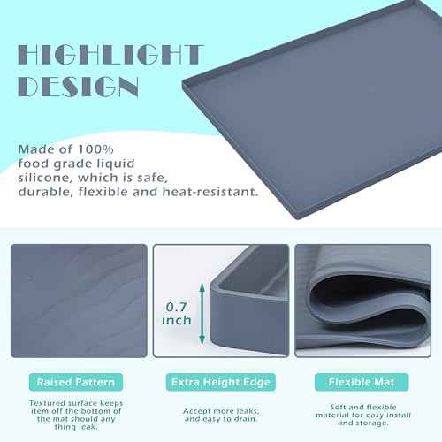 Waterproof Silicone Under Sink Mat 34'' x 22'' Shelf Liner for Kitchen and Bathroom