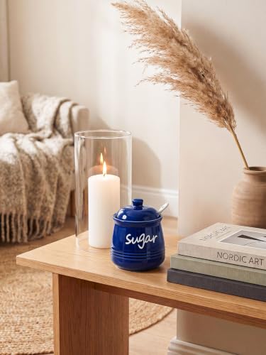 12oz Ceramic Sugar Bowl with Lid and Spoon