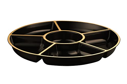 6 Sectional Round Plastic Serving Tray (2 Count)