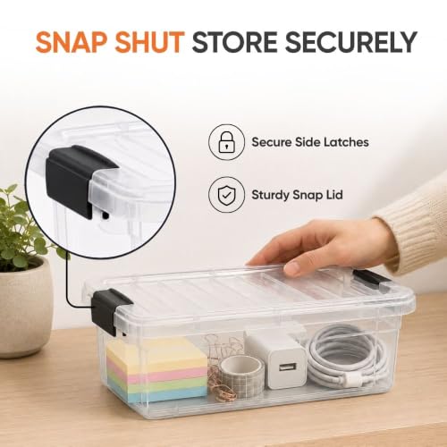 1.27 Quart Clear Plastic Storage Containers with Lids (10 Count)