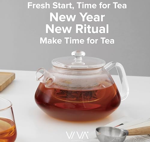 Viva Nicola All Borosilicate Glass Teapot with Tea Included