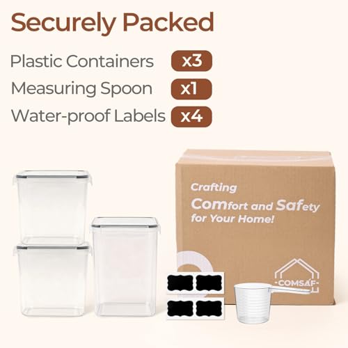 Airtight Flour and Sugar Container 2.6Qt & 5.5Qt 3Pack (3 Count)