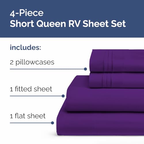 Short Queen Size 4 Piece Bed Sheet Set