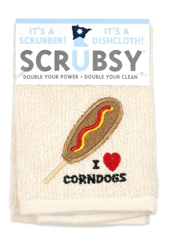 MÜkitchen SCRUBSY 100% Cotton Kitchen Dish Cloth with Built in Scrubber