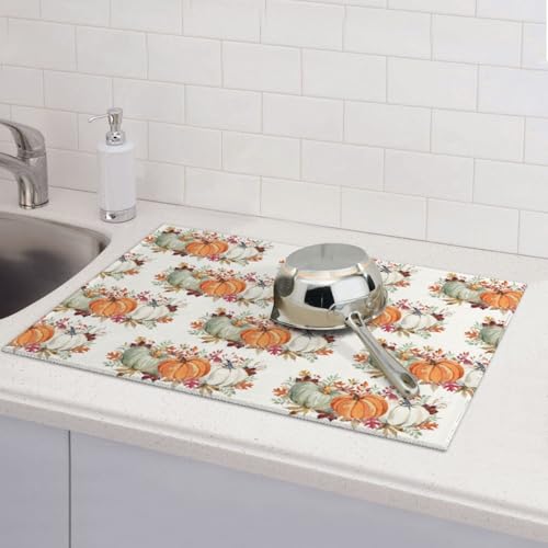 Fall Dish Drying Mat 18x24 for Kitchen Counter