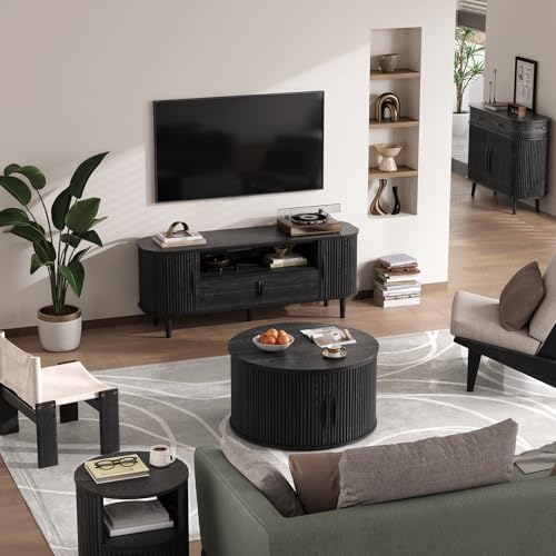 Black Lift Top Coffee Table with Storage for Living Room