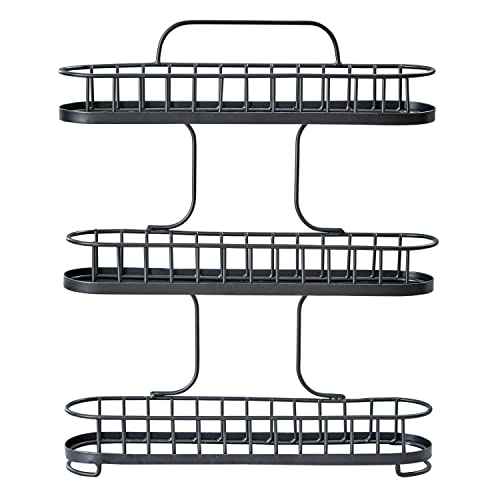 Yumi Small Three Tier Spice Rack Black for Countertop Cabinets Cupboards Kitchens