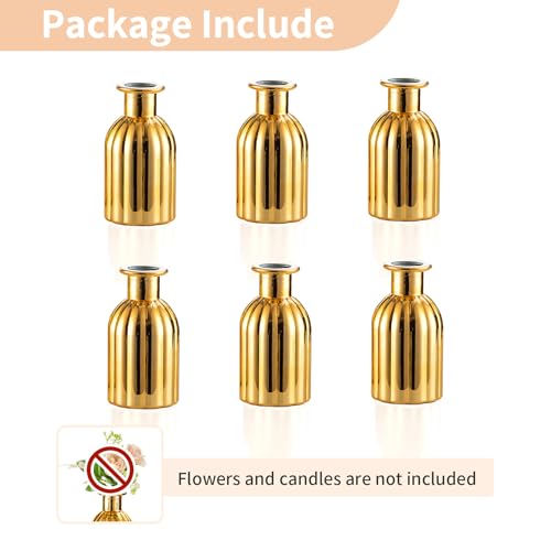Gold Glass Bud Vases (6 Count)