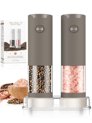 Electric Salt and Pepper Grinder Set Automatic Adjustable Coarseness Pepper Grinder Shakers Set Kitchen Products White Elephant Gift Anniversary Christmas Ideas Gifts for Men