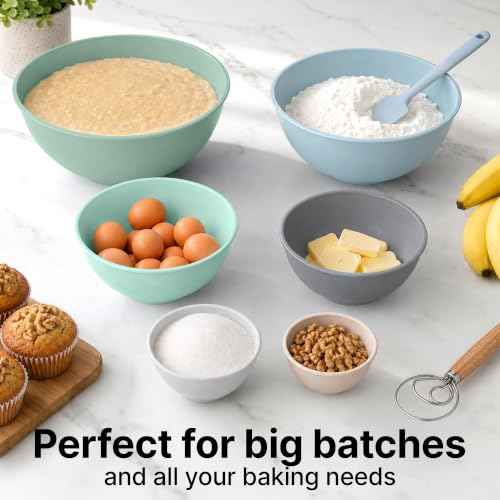 12 Piece Plastic Nesting Mixing Bowl Set
