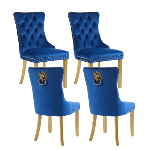 Blue Velvet Dining Chairs Set of 4 (4 Count)