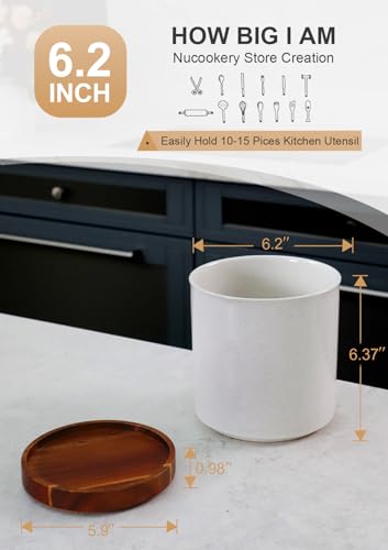 Ceramic Rotating Kitchen Utensil Holder for Countertop