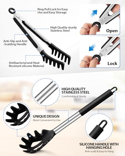 Silicone Spaghetti Spoon and Pasta Tong