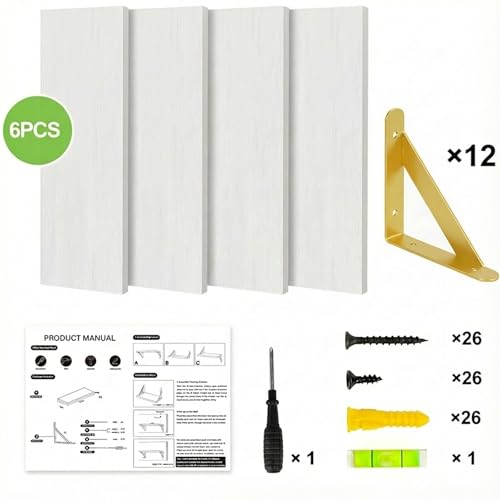 23.6in Floating Shelves for Wall Home Decor (6 Count)