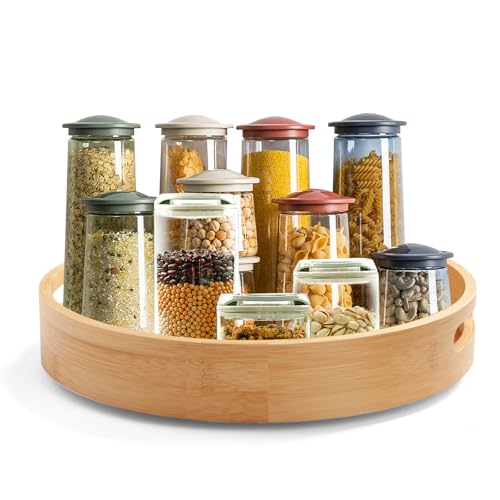 13in Bamboo Lazy Susan Turntable Organizer for Table Top