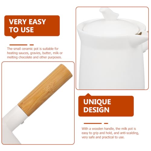 Enamel Milk Pot 350ml Mini Butter Warmer Non