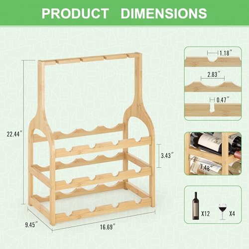 Bamboo Wine Rack Countertop