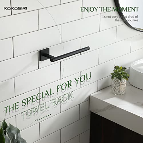 Towel Bar Matte Black Bathroom Hardware Hand Towel Rails Wall Mounted Kitchen Toilet Cabinet Paper Holder 2 Pack
