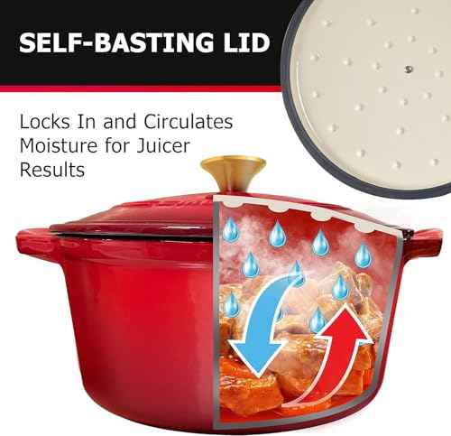 MUELLER HOME 7.5 QT Enameled Cast Iron Dutch Oven