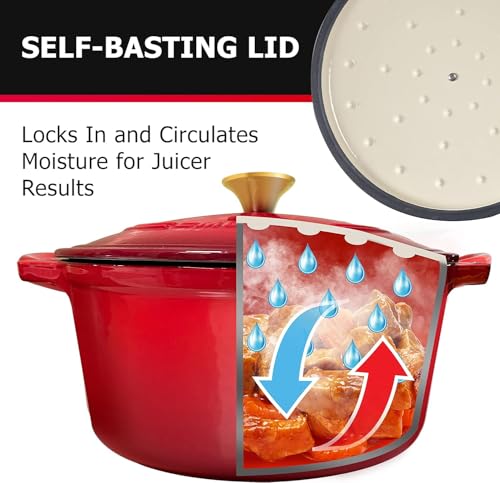 MUELLER HOME 4.5 QT Enameled Cast Iron Dutch Oven