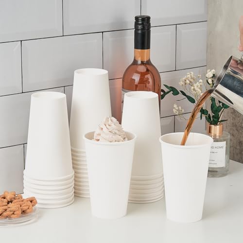 100 Pack 16 oz Disposable Paper Coffee Cups (100 Count)