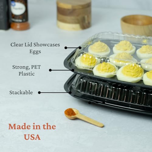 16 Pack Disposable Deviled Egg Containers with Lid (16 Count)