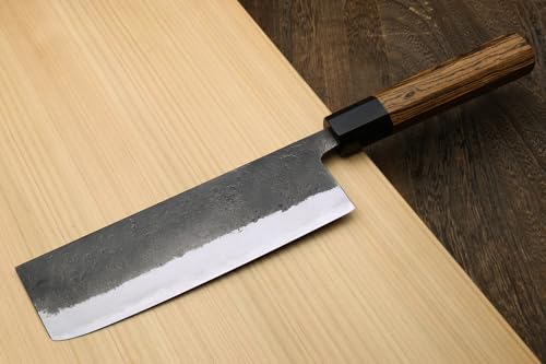 Nashiji High Carbon White Steel #2 Japanese Nakiri Vegetable Knife with Cocobolo Wood Handle