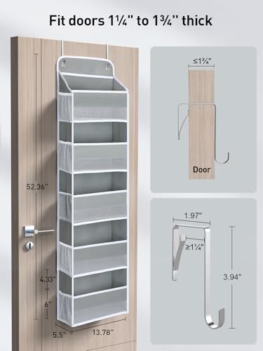 1 Pc Over the Door Organizer with 5 Bins 10 Side Pockets
